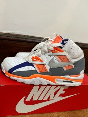 Nike Air Trainer SC White, Orange & Gray High-Top Sneakers  8M